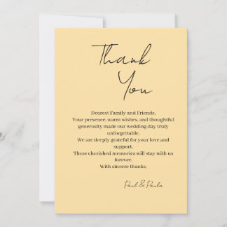 Carte De Remerciements Modern Elegant Wedding Thank You Card
