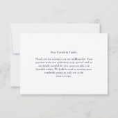 Carte De Remerciements Modern Eucalyptus springs Navy Blue Wedding (Dos)
