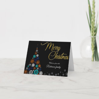 Carte De Remerciements Modern, Floral and Bold Christmas Card