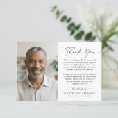 Carte De Remerciements Modern Funeral Script Thank You 2 Photos (Debout devant)