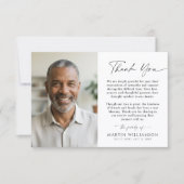 Carte De Remerciements Modern Funeral Script Thank You 2 Photos (Devant)