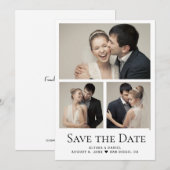 Carte De Remerciements Modern Heart  Photo Collage grid wedding (Devant / Derrière)