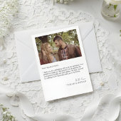 Carte De Remerciements Modern Heart Script Photo Wedding Thank You Card