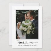 Carte De Remerciements Modern Heart Script Photo Wedding Thank You Card (Devant)