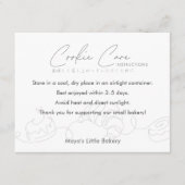 Carte De Remerciements Modern Line Art Cookie Care Instructions (Devant)