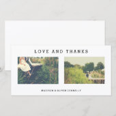 Carte De Remerciements Modern Love And Thanks Mariage Photo Collage (Devant / Derrière)