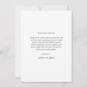 Carte De Remerciements Modern Love and Thanks Script Mariage photo (Dos)