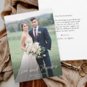 Carte De Remerciements Modern Love and Thanks Script Mariage photo