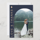 Carte De Remerciements Modern Love Photo Collage Navy Blue (Devant)