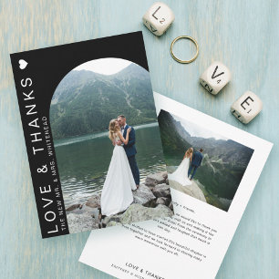 Carte De Remerciements Modern Love Photo Collage noir