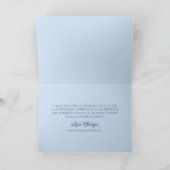 Carte De Remerciements Modern Minimal Minimalist Blue Wedding (Intérieur)