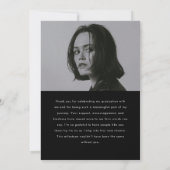 Carte De Remerciements Modern Minimal Script 2-Photo Graduation Party (Dos)