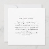 Carte De Remerciements Modern Minimalist 3 Photo Collage Wedding Square (Dos)