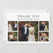 Carte De Remerciements Modern Minimalist 6 Photo Wedding (Devant)