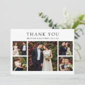 Carte De Remerciements Modern Minimalist 6 Photo Wedding (Debout devant)