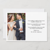 Carte De Remerciements Modern Minimalist 6 Photo Wedding (Dos)