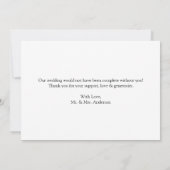 Carte De Remerciements Modern Minimalist 8 Photo Wedding (Dos)