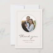 Carte De Remerciements Modern Minimalist Ivory Budget Wedding Photo (Devant)