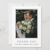 Carte De Remerciements Modern Minimalist Photo Wedding Custom  (Devant)