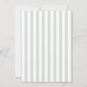 Carte De Remerciements Modern Minimalist Sage Green Stripes Wedding (Dos)