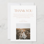 Carte De Remerciements Modern Minimalistic 2-Photo Beige Wedding (Dos)