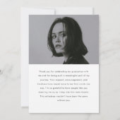 Carte De Remerciements Modern Minimalistic Script 2-Photo Graduation (Dos)