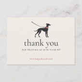 Carte De Remerciements Modern Neutral Dog Walker Business Insert | Thank (Devant)