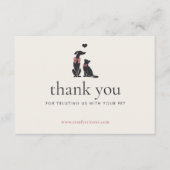 Carte De Remerciements Modern Neutral Pet Sitter Business Insert |  (Devant)