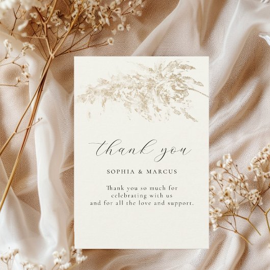 Carte De Remerciements Modern Pampas Grass Wedding
