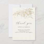 Carte De Remerciements Modern Pampas Grass Wedding (Devant)