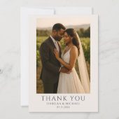 Carte De Remerciements Modern Personalized Elegant Photo Wedding (Devant)