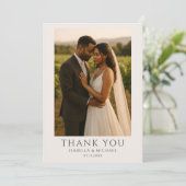 Carte De Remerciements Modern Personalized Elegant Photo Wedding (Debout devant)