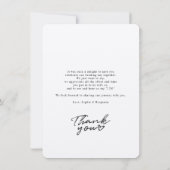 Carte De Remerciements Modern Photo Hand-Lettered Wedding (Dos)