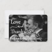 Carte De Remerciements Modern Photo Wedding| Minimalist Botanical Floral (Devant)