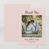 Carte De Remerciements Modern Pink Blush wedding (Devant / Derrière)