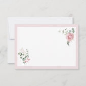 Carte De Remerciements Modern Pink Roses Script Graduation (Dos)