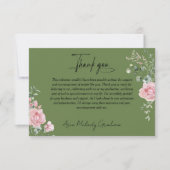 Carte De Remerciements Modern Pink Roses Script Graduation Photo (Devant)