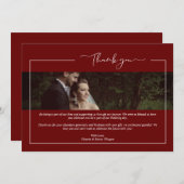 Carte De Remerciements Modern Red Newlyweds Wimshical Calligraphy (Devant / Derrière)