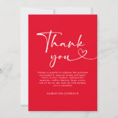 Carte De Remerciements Modern Red White Hello 30th Birthday (Devant)