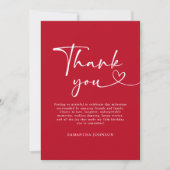 Carte De Remerciements Modern Red White Hello 30th Birthday (Devant)