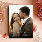 Carte De Remerciements Modern Romantic Handwritten Script Photo Wedding