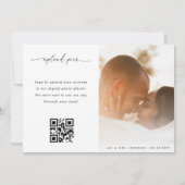 Carte De Remerciements Modern Script 2 Galerie de photos QR Code Mariage (Dos)