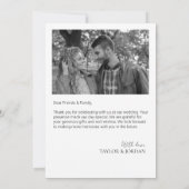Carte De Remerciements Modern Script Full Photo Wedding Custom Thank You  (Dos)