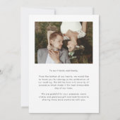 Carte De Remerciements Modern Script Heart White Wedding  (Dos)