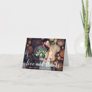 Carte De Remerciements Modern Script Love and Thanks Mariage Couple Note