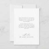 Carte De Remerciements Modern Script Minimalist Photo Arch Wedding (Dos)