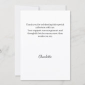 Carte De Remerciements Modern script photo Graduation (Dos)