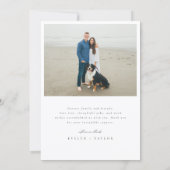 Carte De Remerciements Modern Script Photo Overlay Wedding Message (Dos)