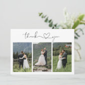 Carte De Remerciements Modern Script Photo Wedding (Debout devant)