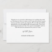 Carte De Remerciements Modern Script Photo Wedding (Dos)